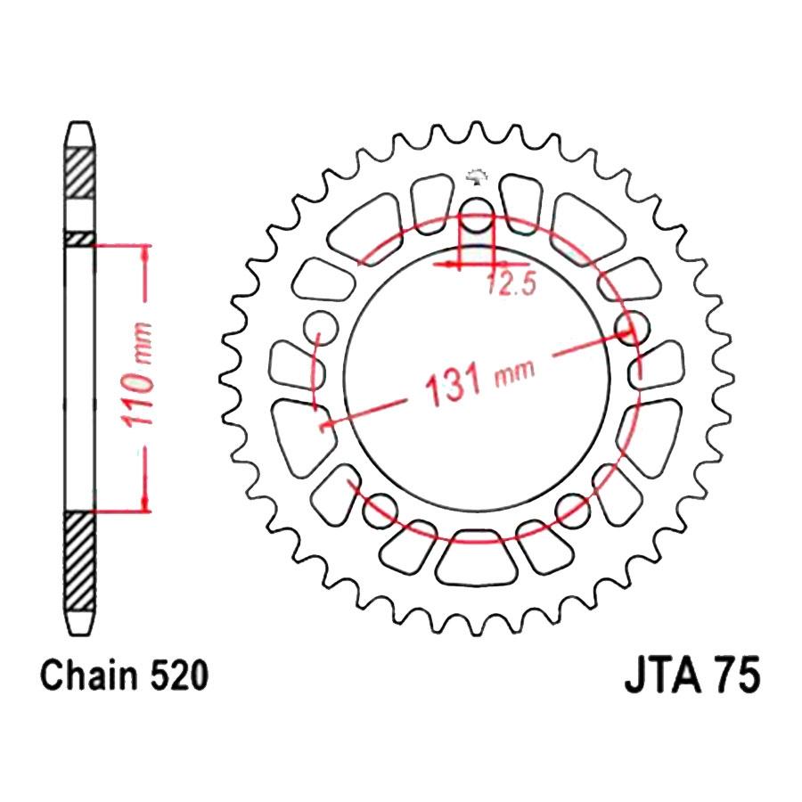 PLATO CORONA JT 75 DE ALUMINIO CON 46T