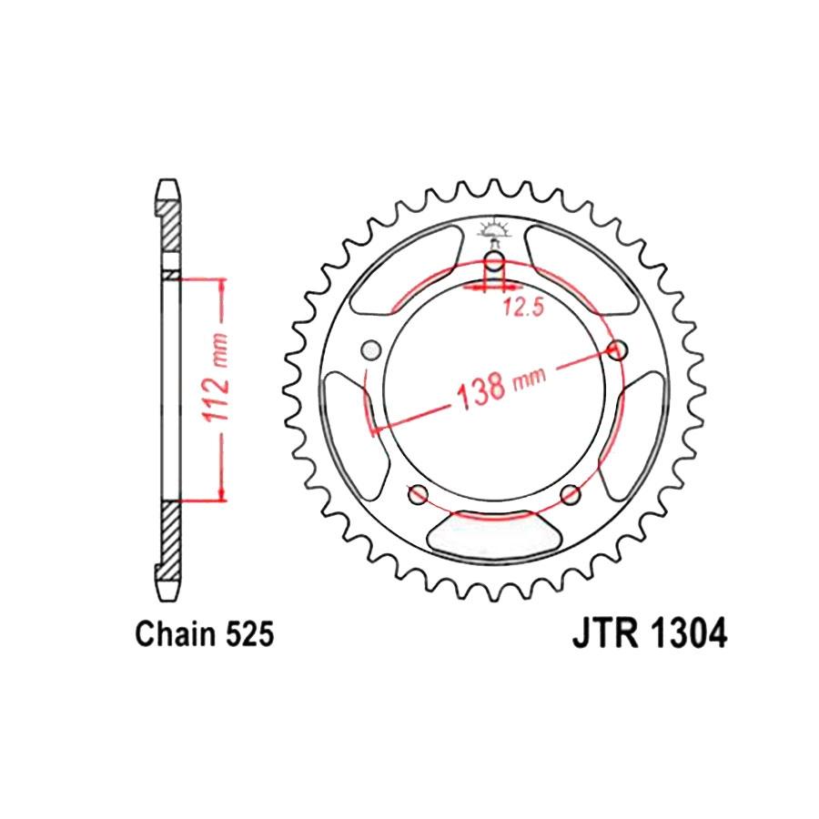 PLATO CORONA JT 1304 DE ZINC NEGRO CON 42T