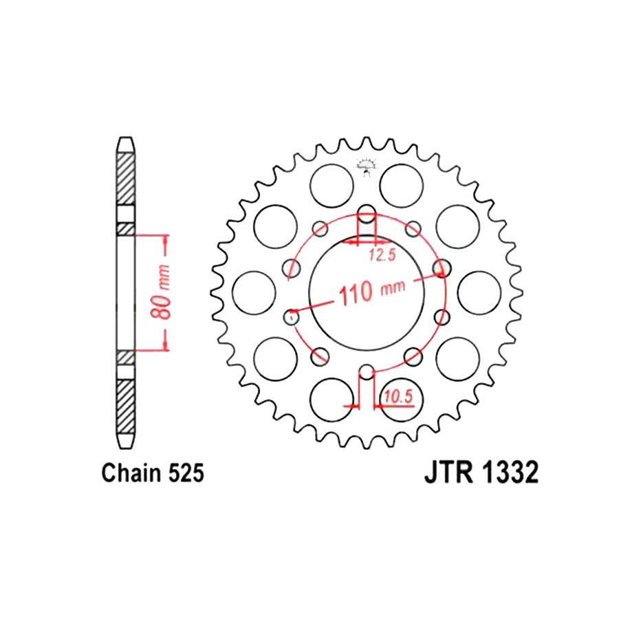 PLATO CORONA JT 1332 DE ZINC NEGRO CON 45T