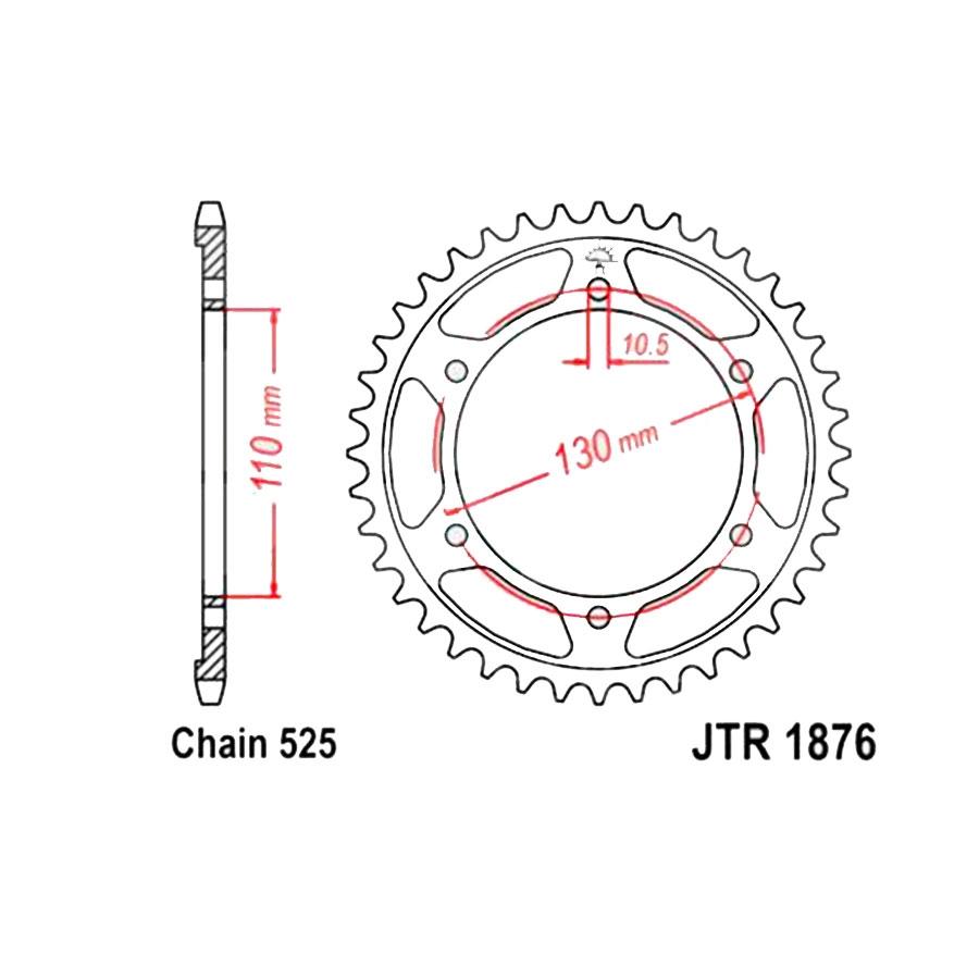 PLATO CORONA JT 1876 DE ZINC NEGRO CON 44T