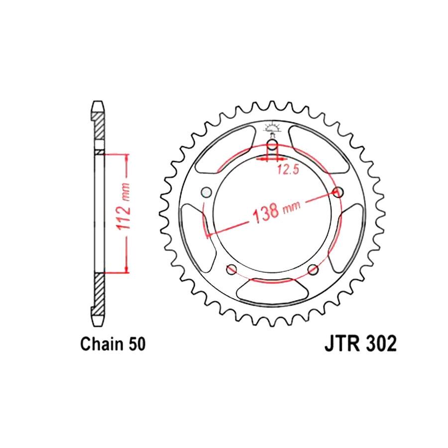 PLATO CORONA JT 302 DE ZINC NEGRO CON 43T