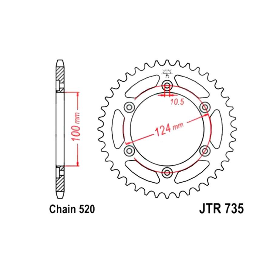 PLATO CORONA JT 735 DE ACERO CON 41T