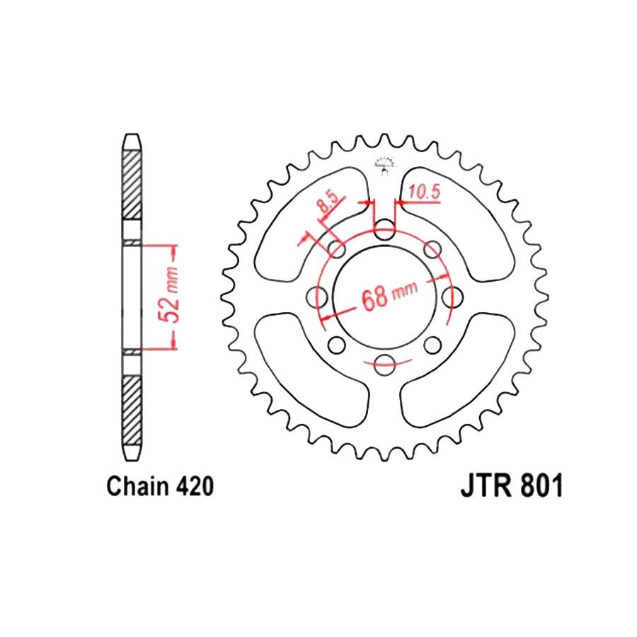 PLATO CORONA JT 801 DE ACERO CON 43T