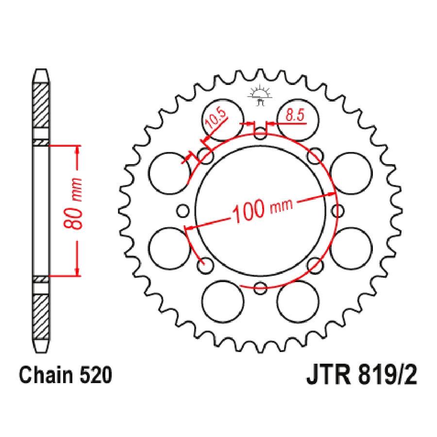 PLATO CORONA JT 819/2 DE ACERO CON 41T