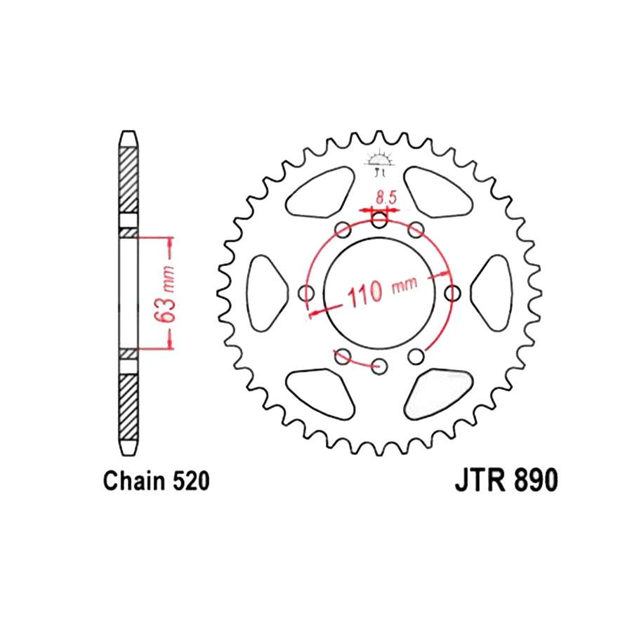 PLATO CORONA JT 890 DE ZINC NEGRO CON 45T
