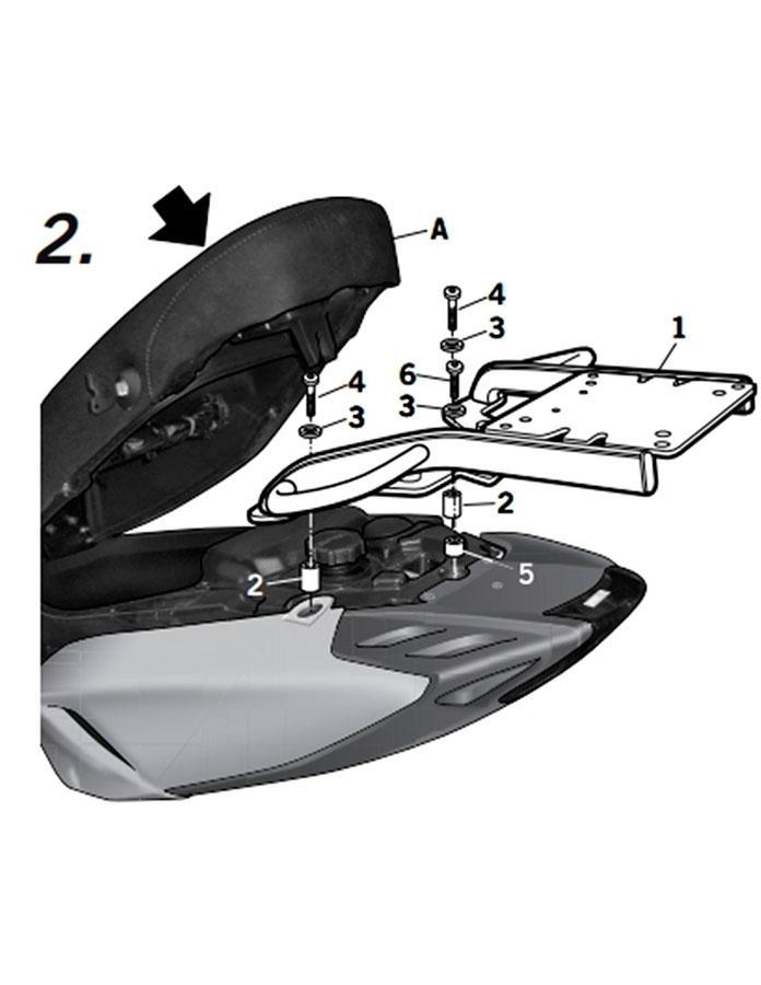 SOPORTE MALETA TRASERA TOP MASTER SHAD PIAGGIO TYPHOON 50/125 2011/2016     V0TH11ST
