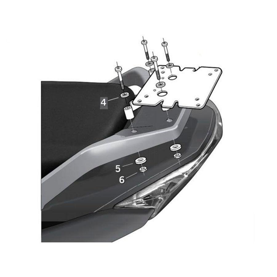 SOPORTE MALETA TRASERA TOP MASTER SHAD DAELIM S3/Q3 125i '10