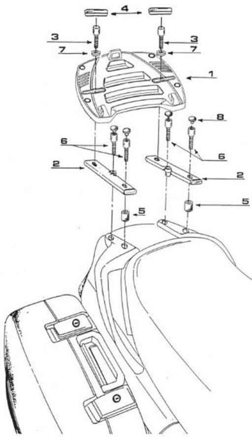 SOPORTE MALETA TRASERA GIVI TOP MK C/PARRILLA HONDA.ST.PAN EUROPEAN.1100     E190
