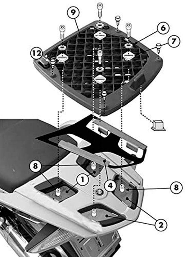 SOPORTE MALETA TRASERA GIVI TOP MK C/E251 BMW.RRT.1200.05 11     E193