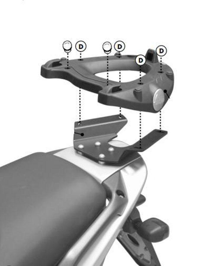 SOPORTE MALETA TRASERA GIVI TOP ML C/M5M GILERA.NEXUS.125-250-300-500.06 10-05     E682M