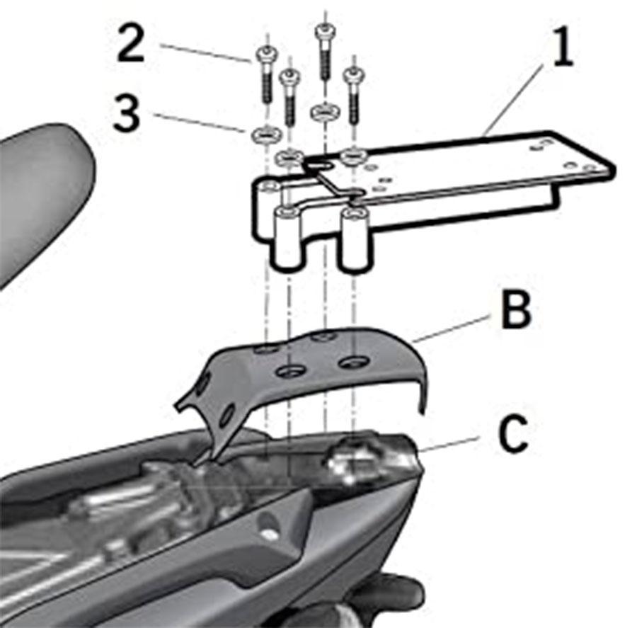 SOPORTE MALETA TRASERA TOP MASTER SHAD GILERA RUNNER 50SP-VX