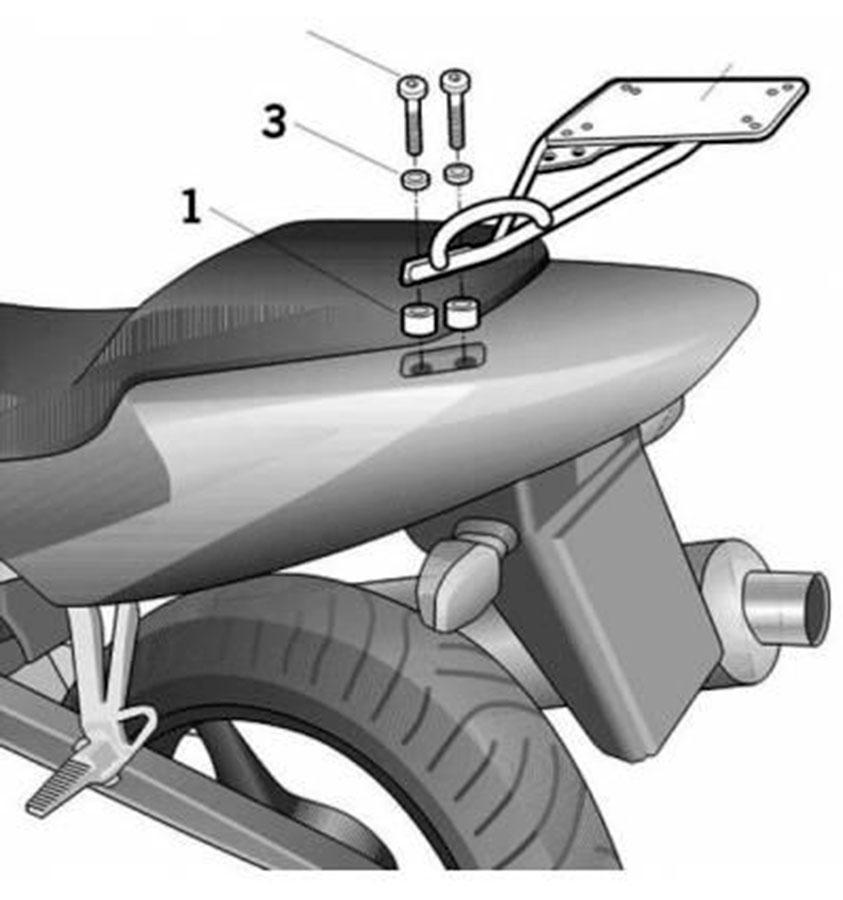 SOPORTE MALETA TRASERA TOP MASTER SHAD HONDA CBR 600   01