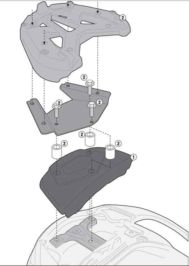 KIT SOPORTE MALETA TRASERA GIVI SR3104-SR3104MM SUZUKI.BURGMAN EXECUTIVE.650.13     SR3104KIT SOPORTE MALETA
