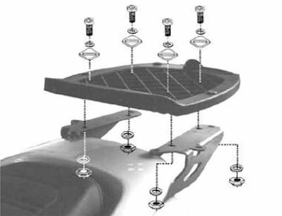 SOPORTE MALETA TRASERA GIVI TOP ML P/INTML YAMAHA-MBK.MAJESTY-SKYL125-150-180.     SR46M