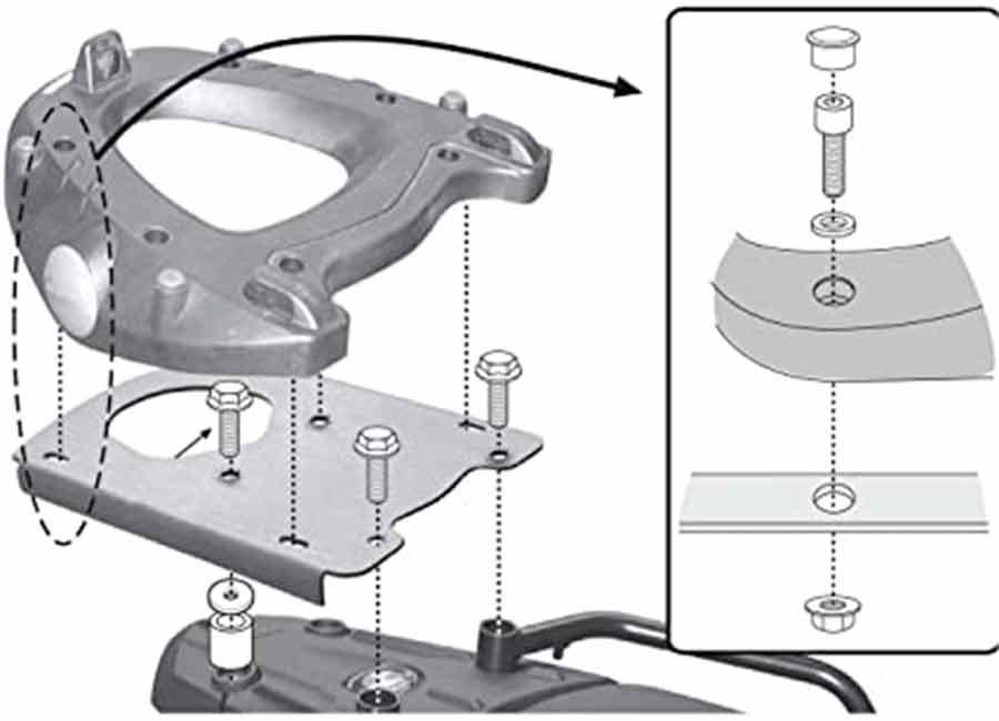 SOPORTE MALETA TRASERA GIVI TOP MK C/M5 BMW.F.GS.650-700-800/ADVENTURE.08 13     SR5107