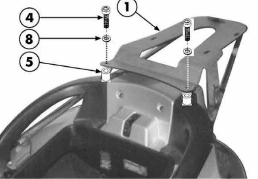 SOPORTE MALETA TRASERA GIVI TOP ML P/INTML PIAGGIO.X9.125-180-200-250-500-01 0     SR57