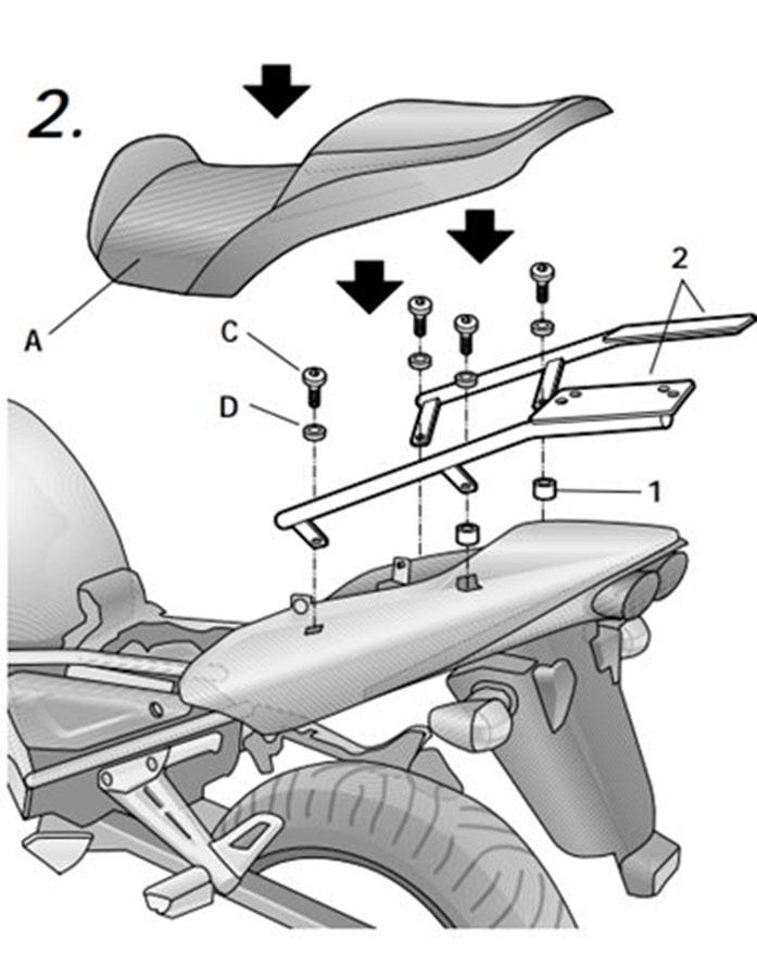 SOPORTE MALETA TRASERA TOP MASTER SHAD YAMAHA FAZER 1000 01