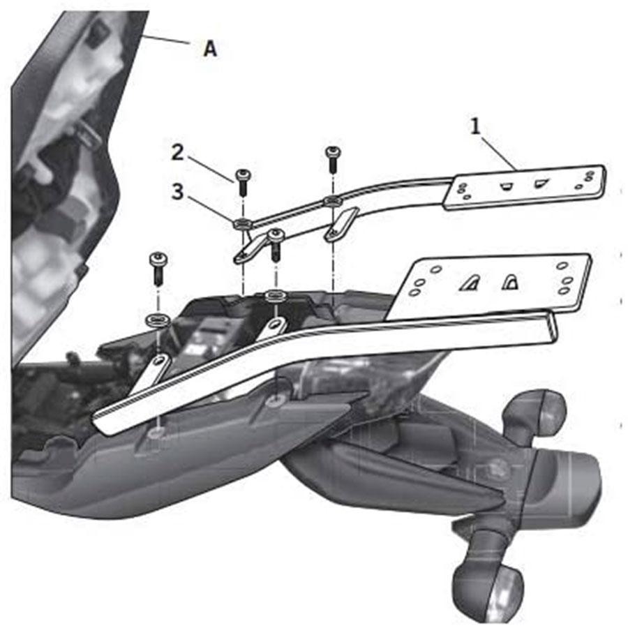 KIT TOP SOPORTE MALETA TRASERA MASTER SHAD YAMAHA XJ 600 09-10