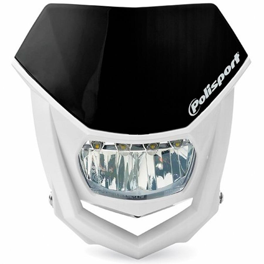 CARETA HALO LED HOMOLOGADA POLISPORT BLANCO/NEGRO 8667100002