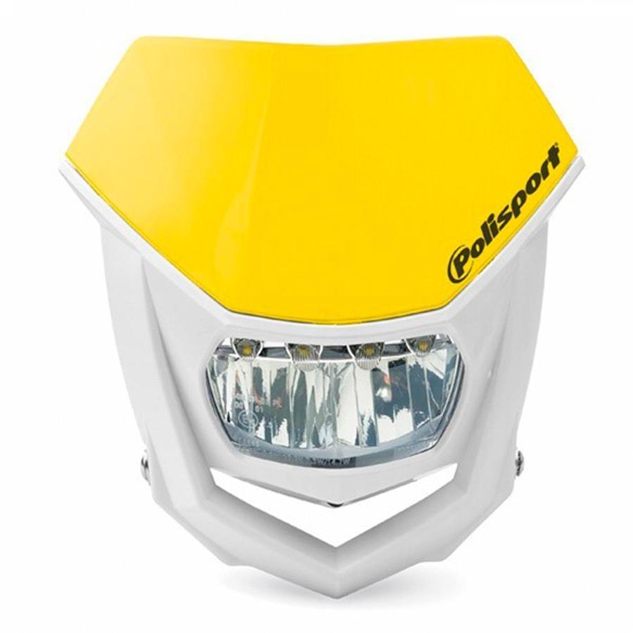 CARETA HALO LED HOMOLOGADA POLISPORT BLANCO/AMARILLO 8667100003
