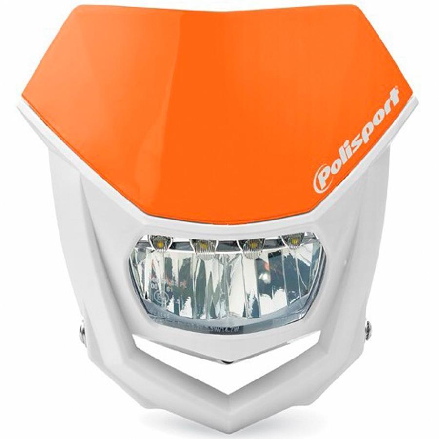 CARETA HALO LED HOMOLOGADA POLISPORT BLANCO/NARANJA 8667100004