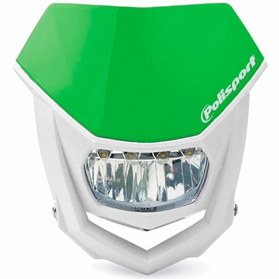 CARETA HALO LED HOMOLOGADA POLISPORT BLANCO/VERDE 8667100007