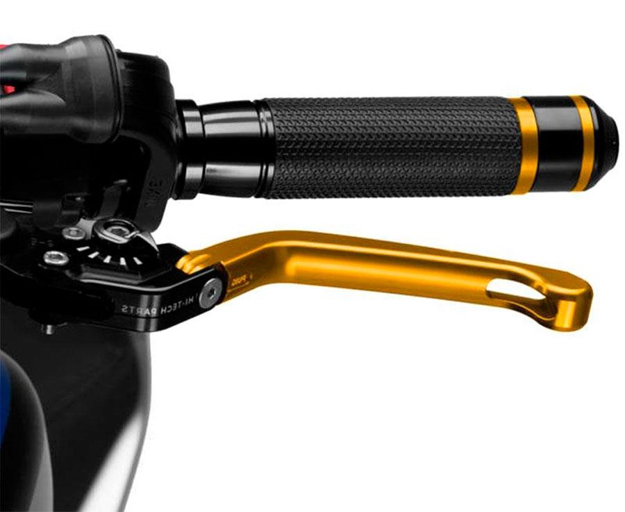 MANETA FRENO PUIG ABATIBLE 3.0. C/ORO SELECTOR C/NEGRO   110ON