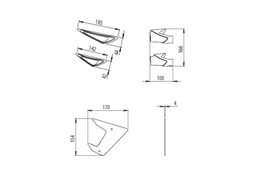 CONJUNTO DE ALERONES PARA YAMAHA MT-07 21' C/AZUL