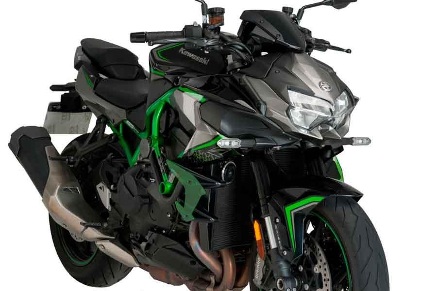 CONJUNTO DE ALERONES PARA KAWASAKI ZH2 C/VERDE PUIG 20832V