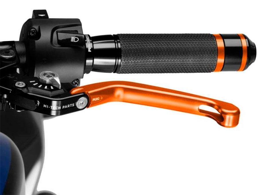 MANETA EMBRAGUE PUIG ABATIBLE 3.0. C/NARANJA SELECTOR   210TP