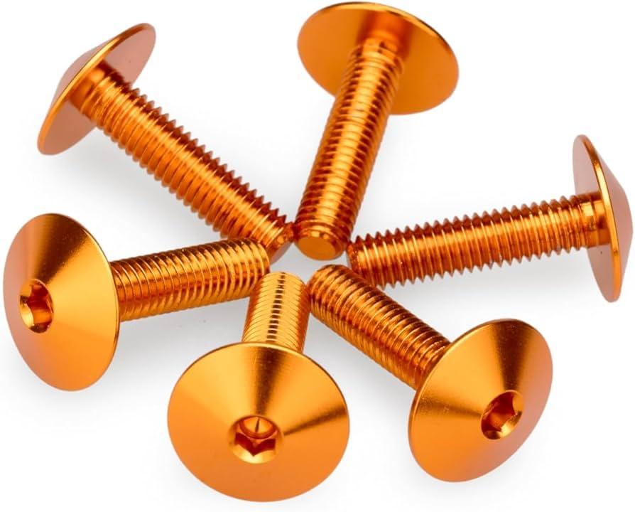 KIT 6 TORNILLOS M5X20 DIAM. CABEZA 13,9MM C/NARANJ PUIG 21766T