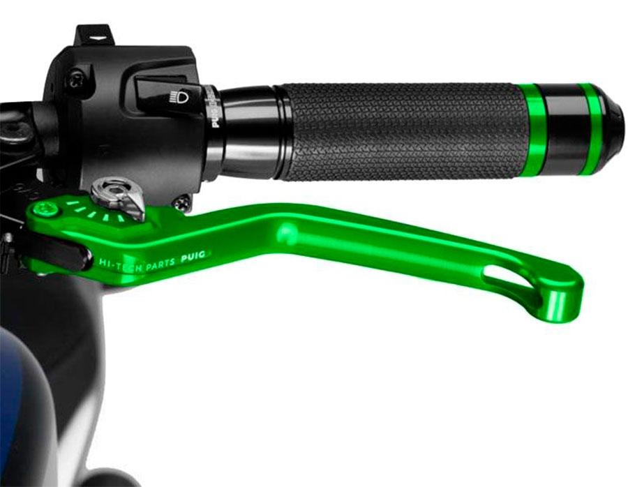 MANETA EMBRAGUE PUIG FIJA 3.0. C/VERDE SELECTOR C/PLATA   220VP