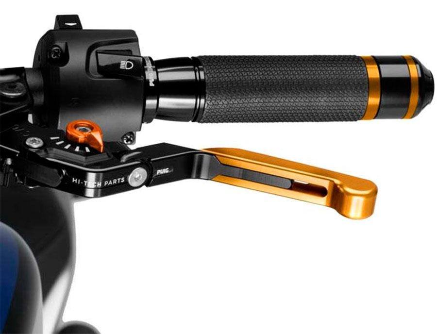 MANETA EMBRAGUE PUIG 3.0. NEGRO EXT/ORO SELEC/NARANJA   24ONT