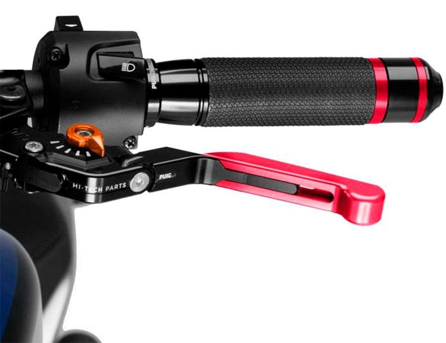 MANETA EMBRAGUE PUIG 3.0. NEGRO EXTEN/ROJO SEL/NARANJA   24RNT