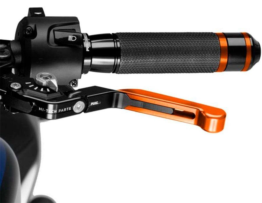 MANETA EMBRAGUE PUIG 3.0. NEGRO EXTEN/NARANJA SEL/PLATA   24TNP