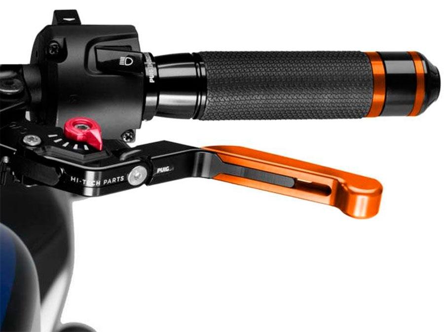 MANETA EMBRAGUE PUIG 3.0. NEGRO EXTEN/NARANJA SELE/ROJO   24TNR