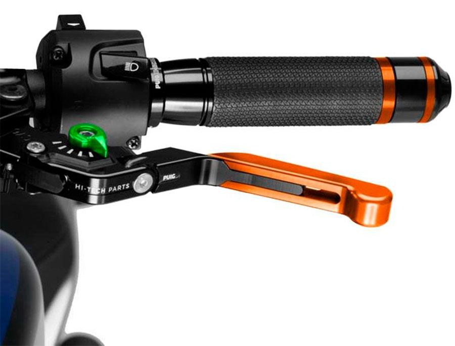 MANETA EMBRAGUE PUIG 3.0. NEGRO EXTEN/NARANJA SEL/VERDE   24TNV