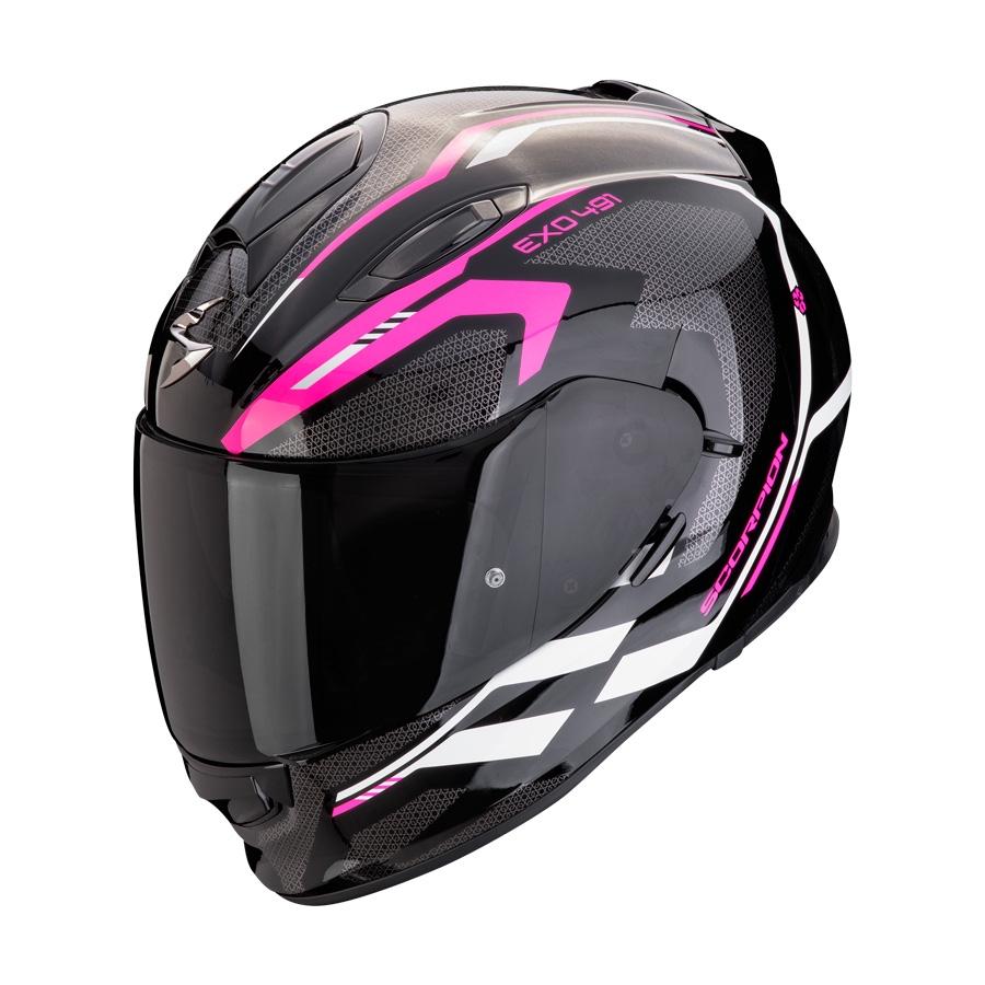 CASCO SCORPION TOURING EXO 491 KRIPTA NEGRO-ROSA-BLANCO