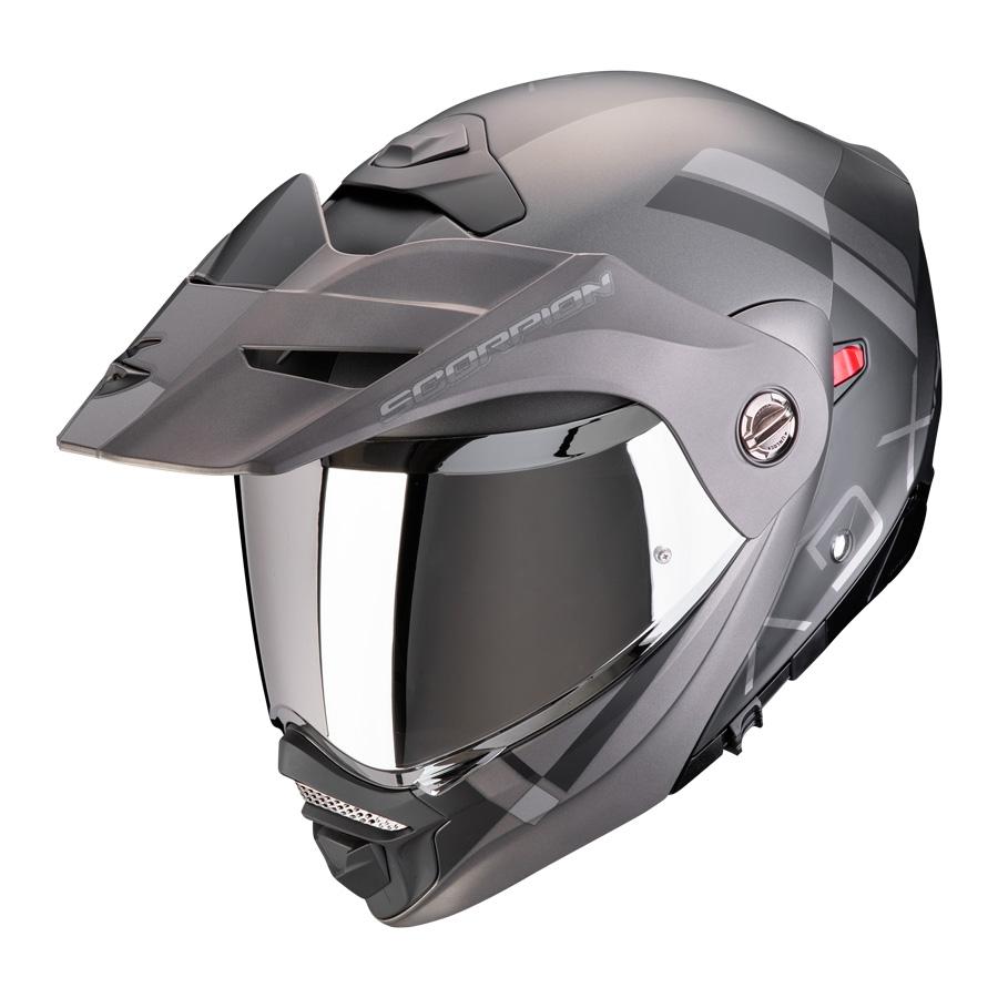 CASCO SCORPION ADVENTURE ADX-2 GALANE NEGRO MATE-PLATA