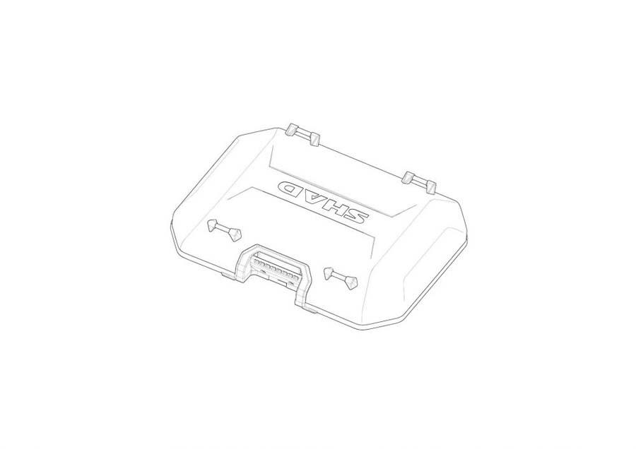 RECAMBIOS TOP CASE SHAD BLACK ALUMINIUM COVER TERRA SIDE CASE