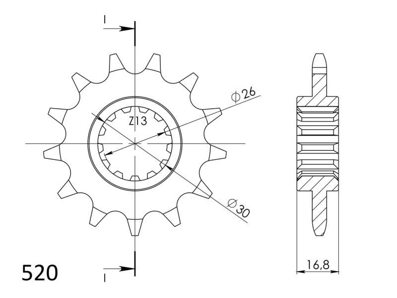 PIÑÓN SUPERSPROX HONDA 520 X 14