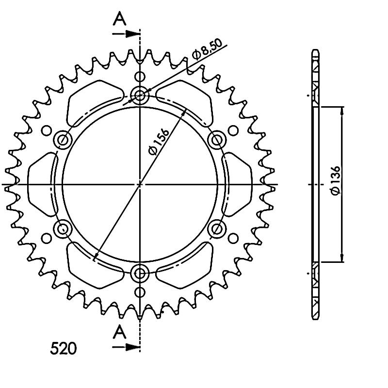 PLATO CORONA SUPERSPROX ALUMINIO ROJA 45 D