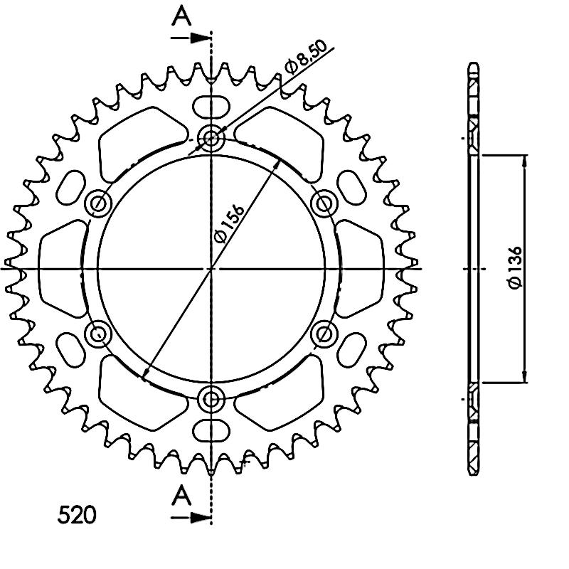 PLATO CORONA SUPERSPROX ALUMINIO ROJA 47 D