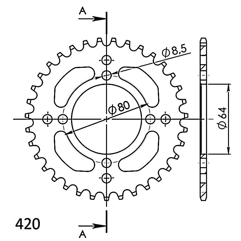 PLATO CORONA SUPERSPROX ALUMINIO YAMAHA 420 X 35
