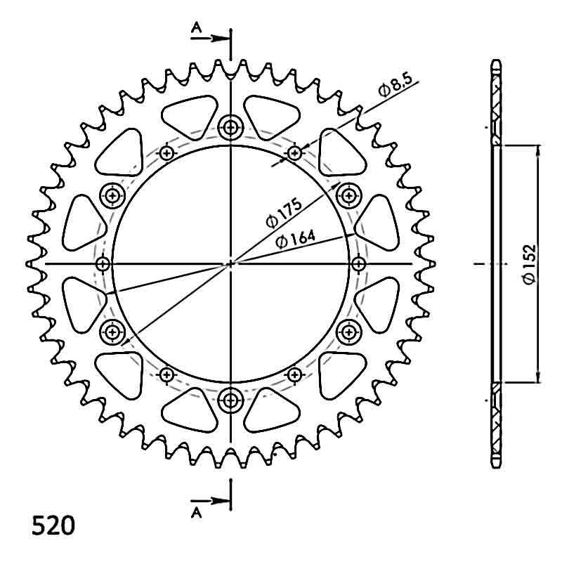 PLATO CORONA SUPERSPROX ALUMINIO YAMAHA 520 X 48