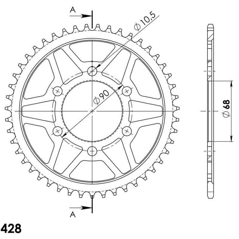 PLATO CORONA SUPERSPROX ACERO HONDA 428 X 47