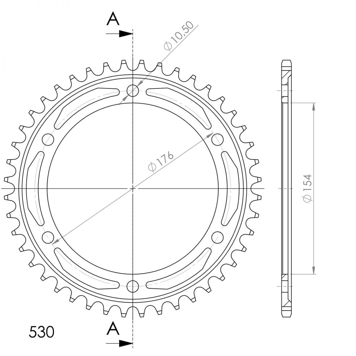 PLATO CORONA SUPERSPROX ACERO HONDA 530 X 44