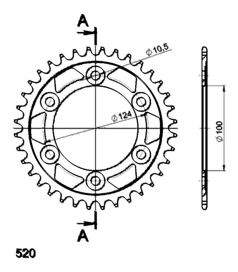 PLATO CORONA SUPERSPROX ACERO DUCATI 520 X 36