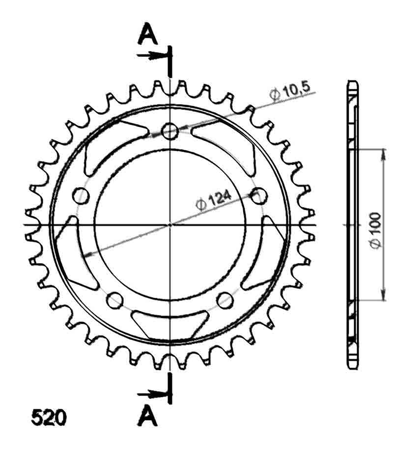 PLATO CORONA SUPERSPROX ACERO DUCATI 525 X 36