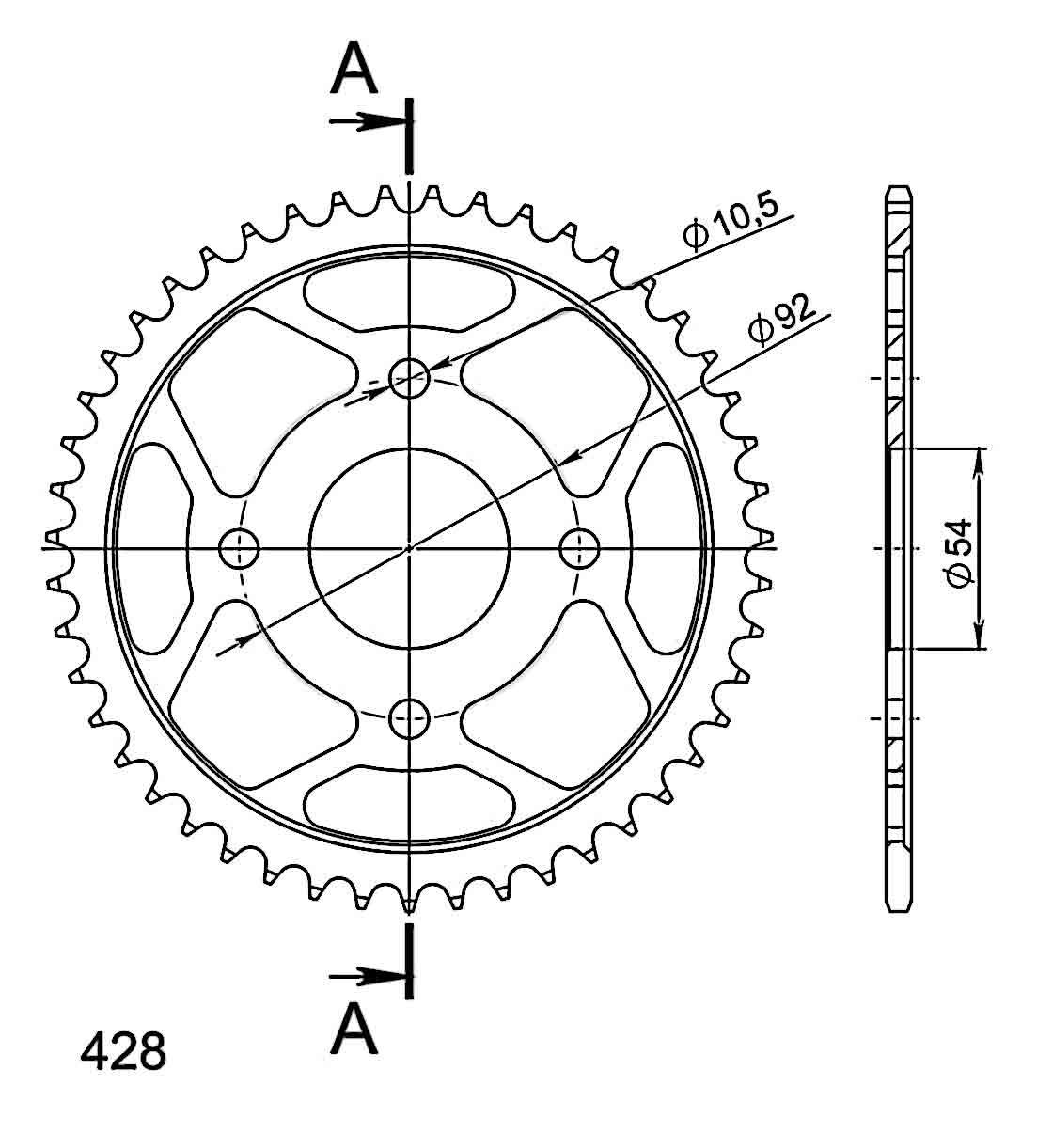 PLATO CORONA SUPERSPROX ACERO YAMAHA 428 X 47